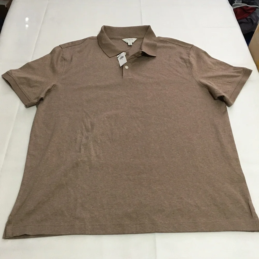 Banana Republic Polo Shirt Mens Extra Large Brown Luxe Touch Slim NWT $60.00
